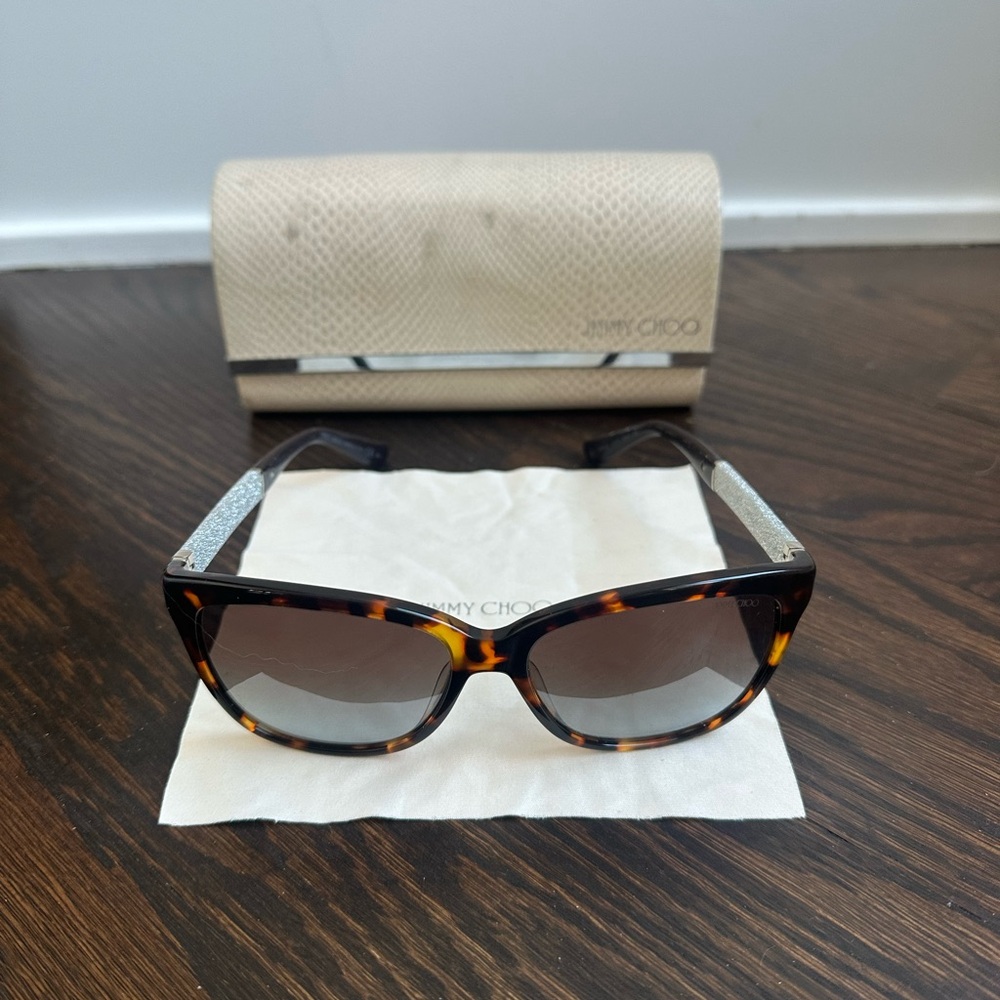 Jimmy Choo tortoise shell patterned sunglasses - image 1